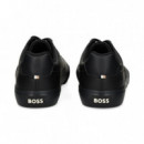 Deportivo Piel Lisa+granulada Negro  HUGO BOSS