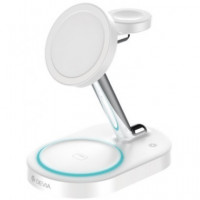 DEVIA Base Carga Inalambrica 3 en 1 Iphone/watch/airpods 15W  Carga Magnetica Blanca