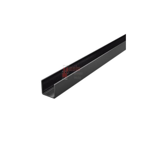 Perfil U 15x15-2.5m Aluminio Negro Mate