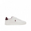 Leather-hrt Crt Ii-sk-ltl Wht/wine  RALPH LAUREN