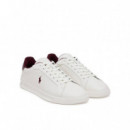 Leather-hrt Crt Ii-sk-ltl Wht/wine  RALPH LAUREN