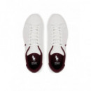 Leather-hrt Crt Ii-sk-ltl Wht/wine  RALPH LAUREN