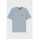 Waffle T-shirt 10269584 01 Open Blue  BOSS