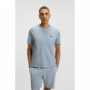 Waffle T-shirt 10269584 01 Open Blue  BOSS