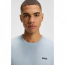 Waffle T-shirt 10269584 01 Open Blue  BOSS