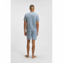 Waffle T-shirt 10269584 01 Open Blue  BOSS