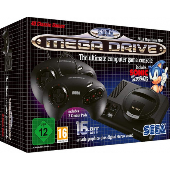 SEGA MEGADRIVE MINI CONSOLA: INCLUYE 40 JUEGOS Y 2 MANDOS