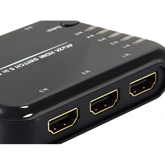 Conmutador HDMI de 5 Entradas a 1 Salida con Mando
