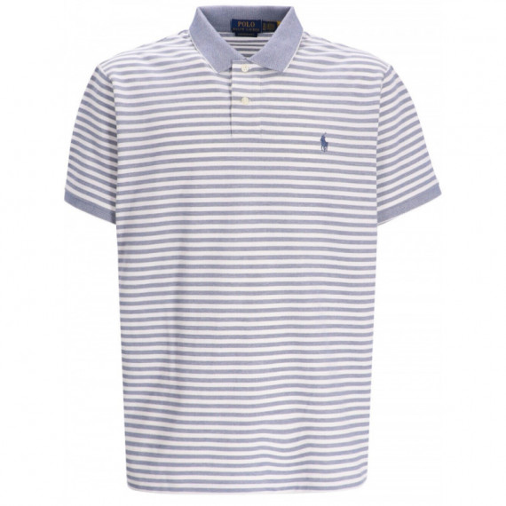 Polo RALPH LAUREN - SSKCCMSLM12-SHORT Sleeve-polo Shirt - Earth Blue White - 710974596002/EARTH Blue White