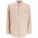 Polo RALPH LAUREN - Cubdppcs-long Sleeve-sport Shirt - 6779I Coastal Beige White - 710929346020/6779I Coastal Beige White
