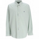 Polo RALPH LAUREN - Cubdppcs-long Sleeve-sport Shirt - 6779G Granite Green White - 710929346019/6779G Granite Green White