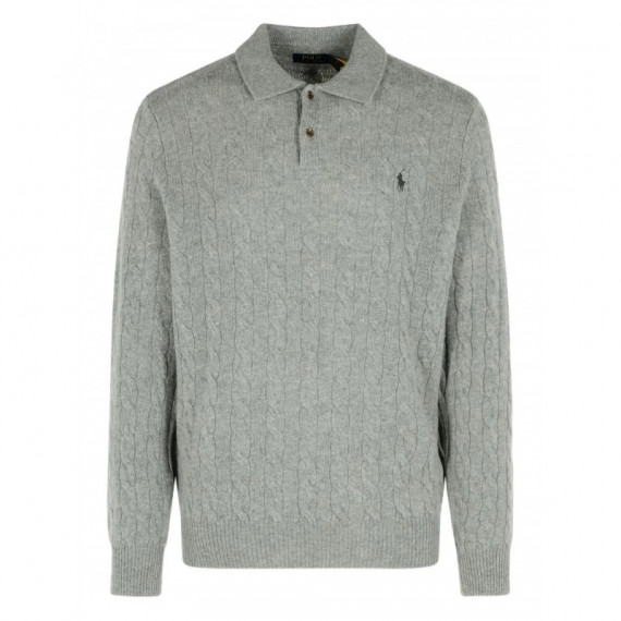 Polo RALPH LAUREN - Lscableplkpp-long Sleevepullover - Fawn Grey Heather - 710974165002/FAWN Grey Heather
