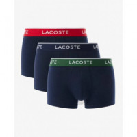 Pack de 3 Boxers Courts Marine/vert-roug  LACOSTE