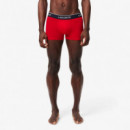Pack de 3 Boxers Courts Marine/rouge-met  LACOSTE