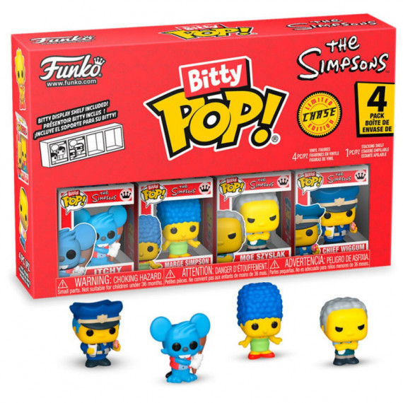Blister 4 Figuras Bitty Pop los Simpsons Itchy  FUNKO