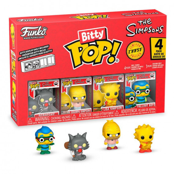 Blister 4 Figuras Bitty Pop los Simpsons Scratchy  FUNKO