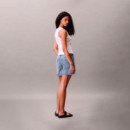 Camiseta de Tirantes de Canalé de Algodón con Insignia  CALVIN KLEIN