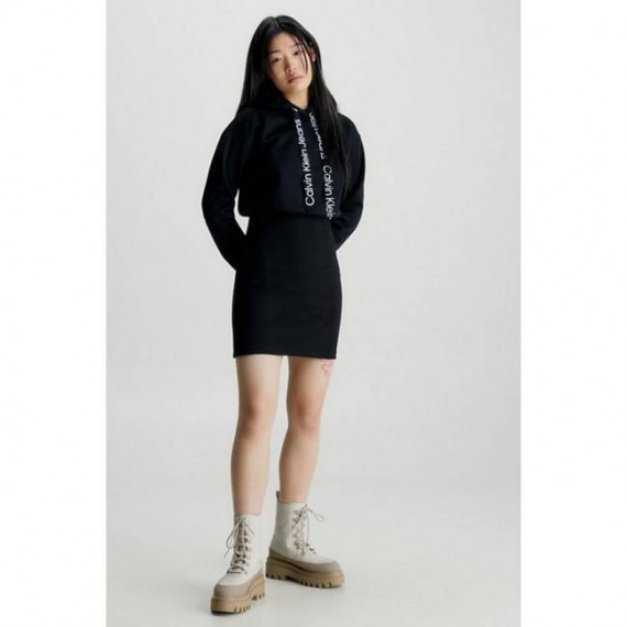 Logo Elastic Hoodie Dress Ck Black/brigh  CALVIN KLEIN