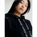 Logo Elastic Hoodie Dress Ck Black/brigh  CALVIN KLEIN