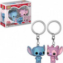 Pack Llaveros FUNKO Pop Stitch y Angel Disney
