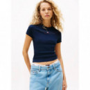 Tjw Slim Tj Us Linear Ss Tee Dark Night  TOMMY JEANS