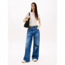 Tjw Slim Tj Us Linear Ss Tee Ancient White  TOMMY JEANS