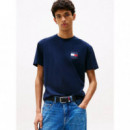 Tjm Reg Flag Graph Bckprnt T Ext Dark Ni  TOMMY JEANS