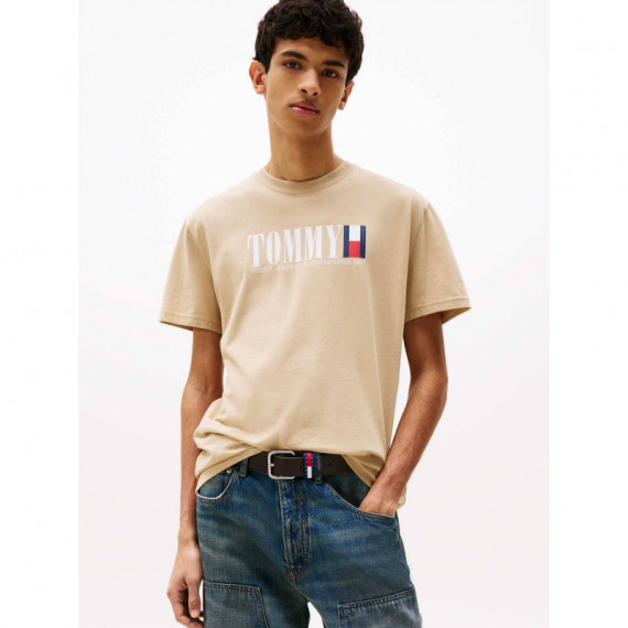 Tjm Reg Tommy Dna Flag Tee Ext Silt  TOMMY JEANS