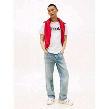 Tjm Reg Tommy Dna Flag Tee Ext Ecru  TOMMY JEANS