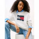 Tjw Rlx Floral Flag Crew Ecru  TOMMY JEANS