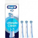 ORAL-B Repuesto Pack 3 Cepillos Io Ultimate Clean Blanco