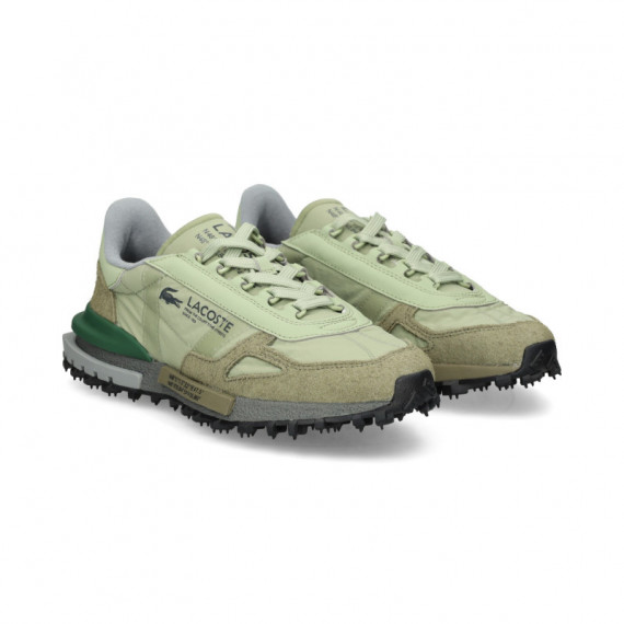Deportivo Ante+nylon Gris+verde  LACOSTE