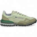 Deportivo Ante+nylon Gris+verde  LACOSTE