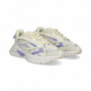 Deportivo Piel+malla Lila+blanco  LACOSTE