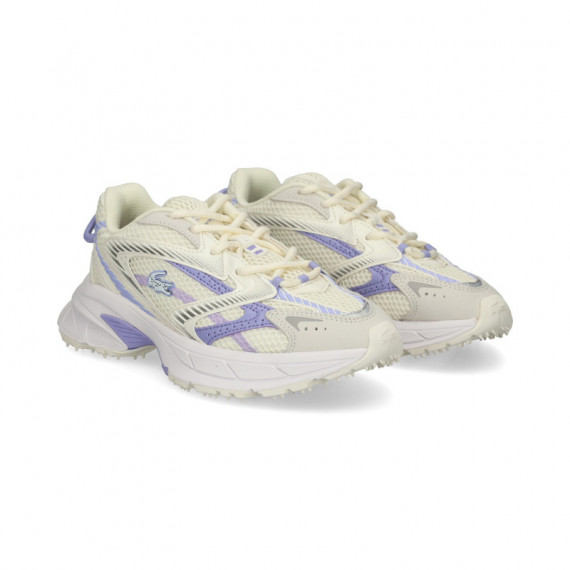 Deportivo Piel+malla Lila+blanco  LACOSTE