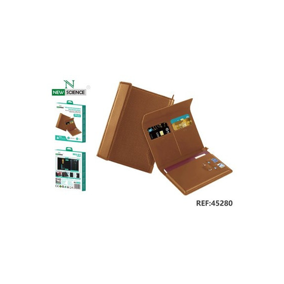New Science Funda para Pasaporte ,tarjetas Rfid Multifuncional MU-01 Marron  LALO