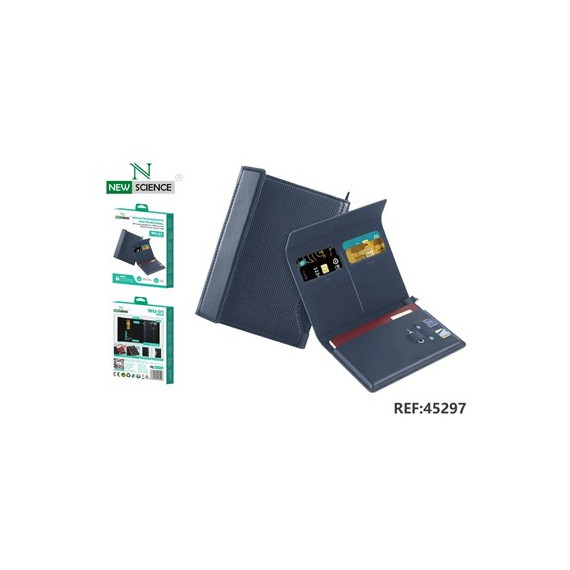 New Science Funda para Pasaporte ,tarjetas Rfid Multifuncional MU-01 Azul 45297  LALO