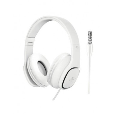 New Science Auricular de Casco Diadema con Microfono y Cable A-623 Blanco Jack 3.5MM  LALO