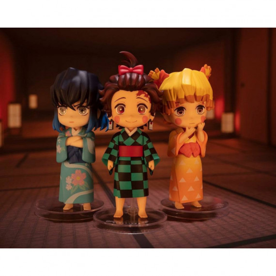 Pack de 3 Figuras Tanjiro, Inosuke y Zenitsu Guardianes de la noche