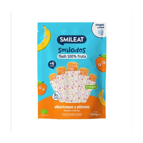 SMILEAT SMILADOS FLASH 100% FRUTAS ALBARICOQUE / PLATANO