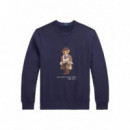 Polo RALPH LAUREN - LSCNM4-LONG Sleeve-sweatshirt - FA25 Faded Blue Hrtg Bear - 710980305001/FA25 Faded Blue Hrtg Bear