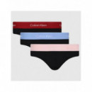 Hip Brief 3PK Black Bodies W/ Fall Berry  CALVIN KLEIN