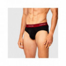 Hip Brief 3PK Black Bodies W/ Fall Berry  CALVIN KLEIN