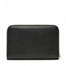 Cartera Cuadrada con Cremallera y Logo en Lámina Metálica  CALVIN KLEIN