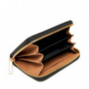 Cartera Cuadrada con Cremallera y Logo en Lámina Metálica  CALVIN KLEIN