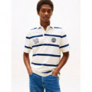 S/s Rugby Classic Fit Preppy Navy / Ivor  TOMMY HILFIGER