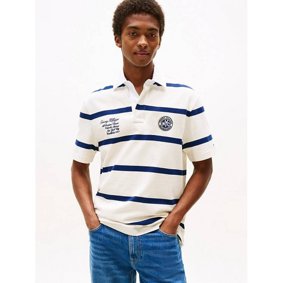 S/s Rugby Classic Fit Preppy Navy / Ivor  TOMMY HILFIGER