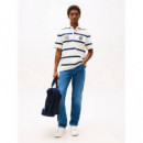 S/s Rugby Classic Fit Preppy Navy / Ivor  TOMMY HILFIGER