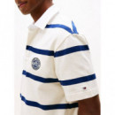S/s Rugby Classic Fit Preppy Navy / Ivor  TOMMY HILFIGER
