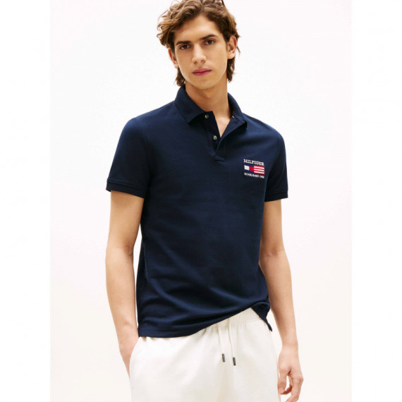 Hilfiger Flag Reg Polo Desert Sky  TOMMY HILFIGER